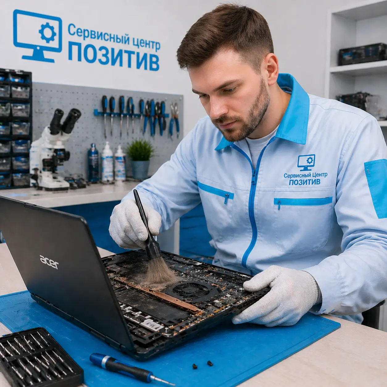 Чистка ноутбука Acer от пыли в Бердске | Замена термопасты