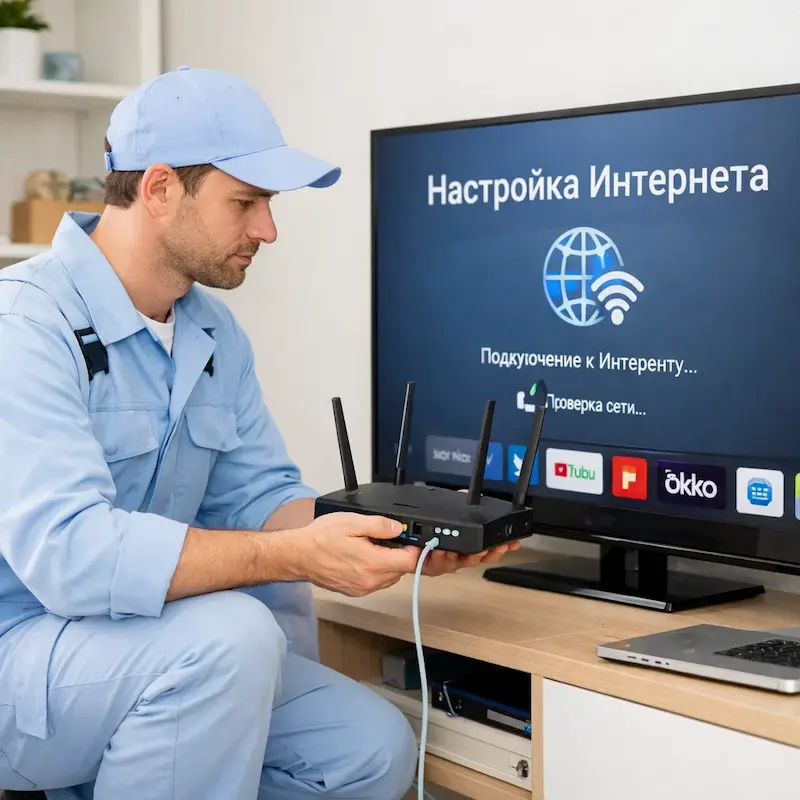 Настройка интернета на телевизоре в Бердске