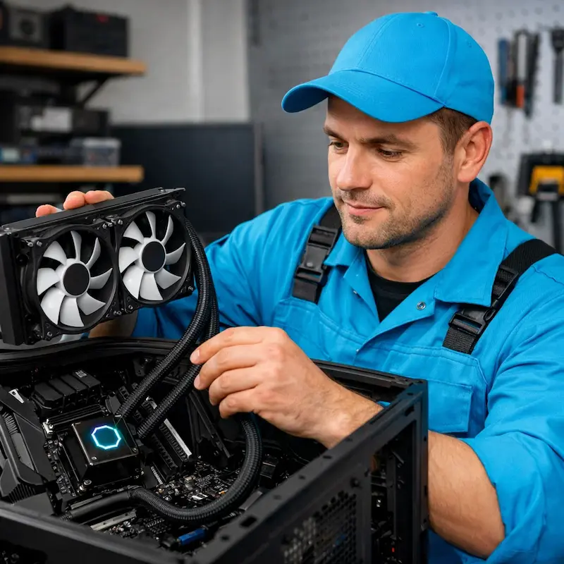 Установка водяного охлаждения на компьютер в Бердске