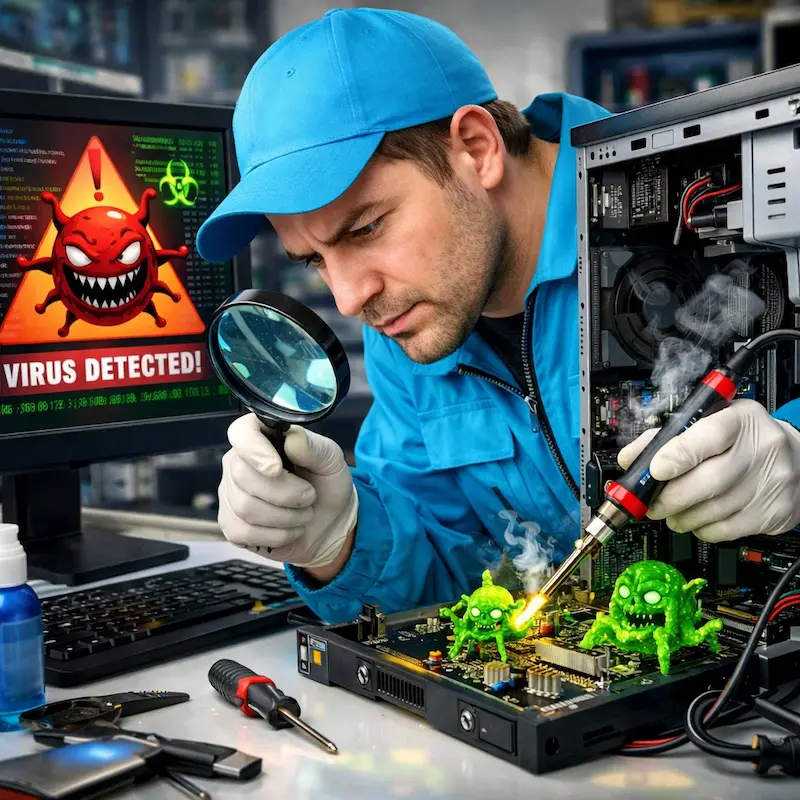 Вылечить компьютерный вирус в Бердске